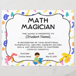Papier Math Magicien Prix de reconnaissance étudiante