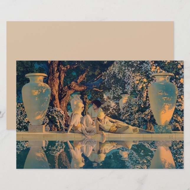 Papier Maxfield Parrish Le Jardin d'Allah 1918 Beaux-Arts (Devant / Derrière)