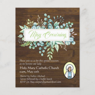 Papier May Crowning Invitations Vierge Marie Invitations 