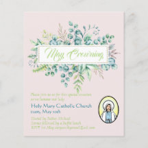 May Crowning Invitations Vierge Marie Invitations