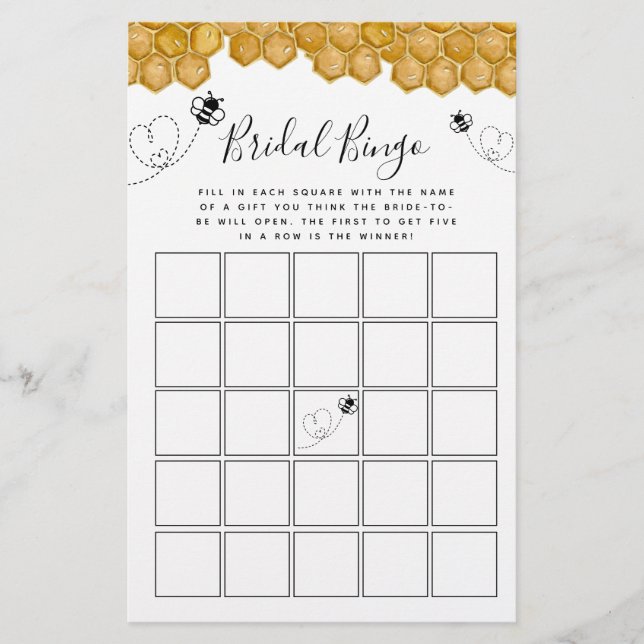 Papier Meer à Bee Bingo Fête des mariées Jeu (Devant)