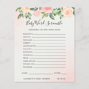 Papier Mélange de mots pour bébé   Jeu de Baby Shower