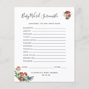 Papier Mélange de mots pour bébé   Jeu de baby shower