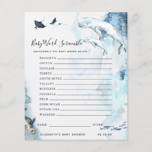 Papier Mélange de mots pour bébé   Jeu de Baby Shower