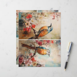 Papier Mélange d'oiseaux bleus