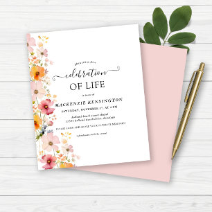 Papier Mémorial de la fête de la vie des Fleurs sauvages 