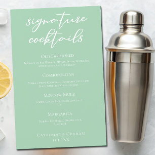 Papier Menthe Green White Mariage Signature Cocktails Men