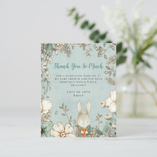 Papier Merci de Baby shower bleu Bunny Budget