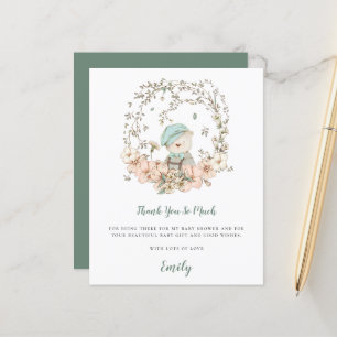 Papier Merci de Baby shower de taille d'ours mûr du budge