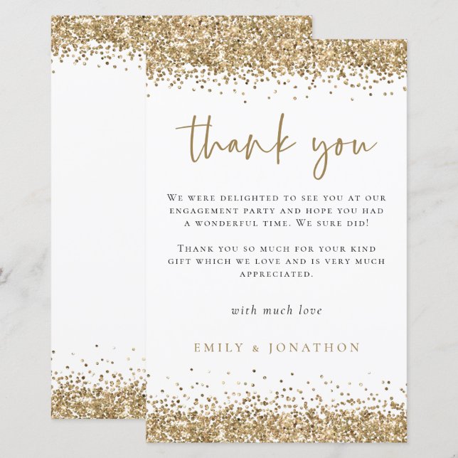 Papier Merci de la partie d'engagement de la Parties scin (Devant / Derrière)