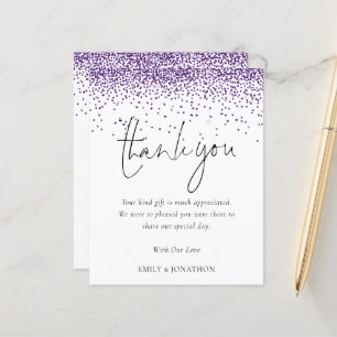 Papier Merci de Mariage de Parties scintillant violet élé