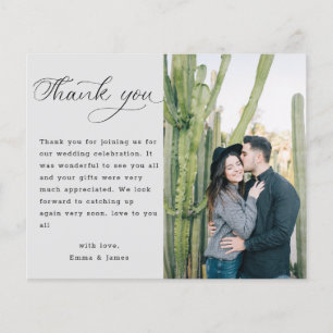 Papier Merci de mariage personnalisé photo minimaliste bu