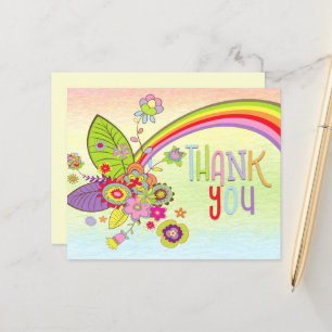 Papier Merci de message arc-en-ciel du Baby shower budgét
