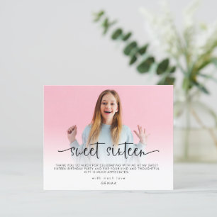 Papier Merci de Sweet sixteen de couverture photo budgéta