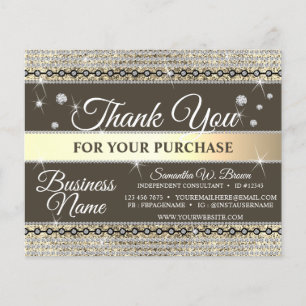 Papier Merci Diamant Or Brown Pour Commander Bijoux