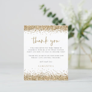 Papier Merci du Sweet sixteen de la Parties scintillant d