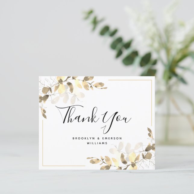 Papier MERCI MARIAGE BUDGET | Eucalyptus d'or (Debout devant)