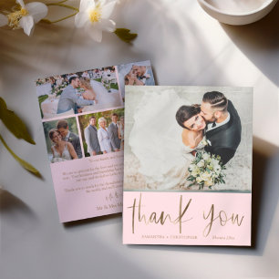 Papier Merci Mariage rose budget chic