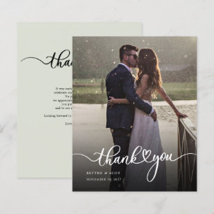 Papier Merci photo Mariage Lettré Budget