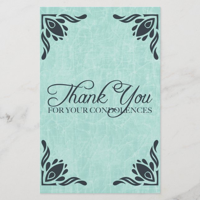 Papier merci pour vos condoléances (Devant)
