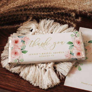 Papier Merci rose Floral Barre de bonbons Favoriser le Wr
