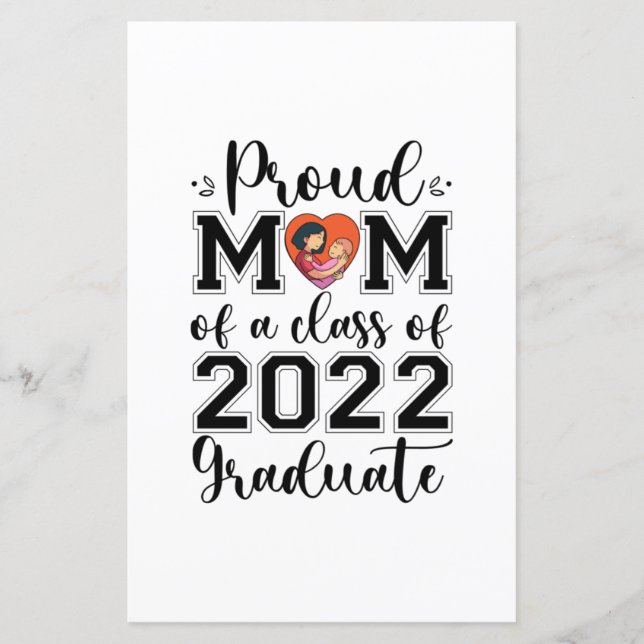 Papier Mère Cadeau Fier Maman D'Une Classe De 2022 Diplôm (Devant)