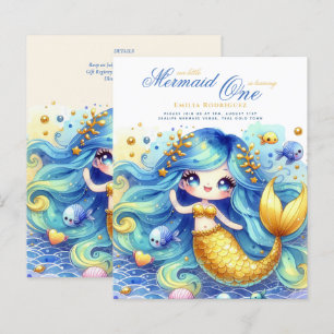 Papier Mermaid 1er anniversaire ou EDIT AGE Or Turquoise
