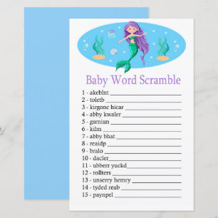 Papier Mermaid Baby jeu de brouillage de mot
