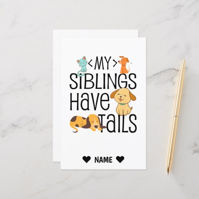 Papier Mes frères et soeurs ont des queues (Devant/Arrière en situation)