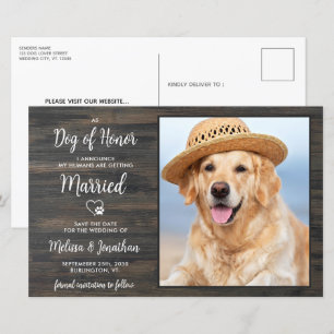 Papier Mes humains se marient Rustic Pet Mariage