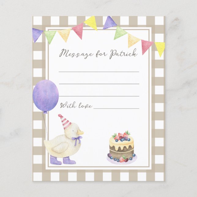 Papier Message de capsule temporelle d'anniversaire de ca (Devant)