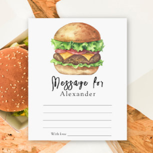 Papier Message de la capsule d'heure BBQ Burger