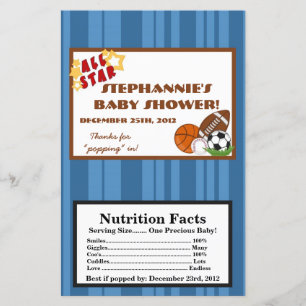 Papier Microwave Popcorn Wrapper All-Star Blue