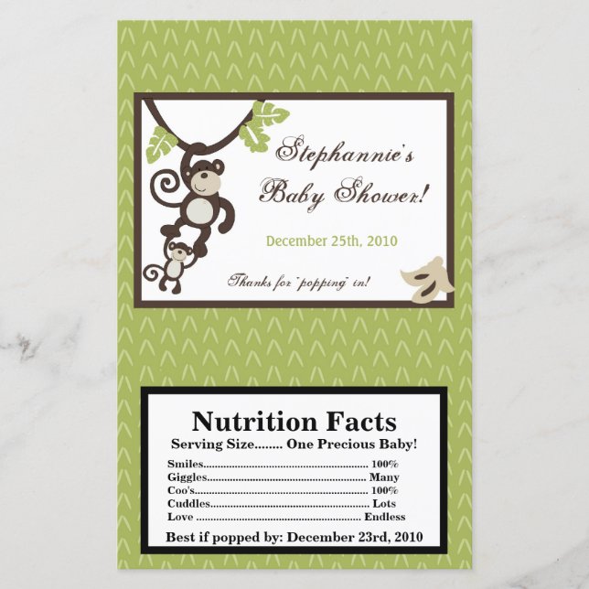 Papier Microwave Popcorn Wrapper Monkey Time Zoo Animal (Devant)