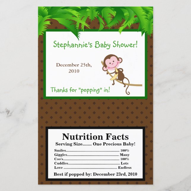 Papier Microwave Popcorn Wrapper MonkeySwing Jungle Safar (Devant)