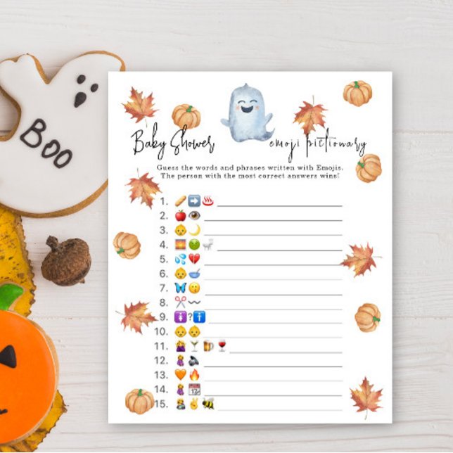 Papier Mignon fantôme - Emoji jeu d'images baby shower (Créateur téléchargé)