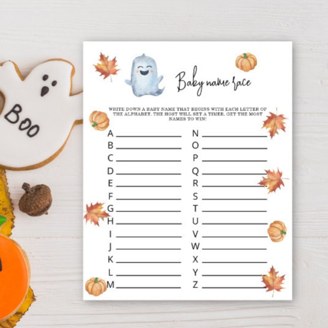 Papier Mignonne fantôme - Baby name race jeu (Créateur téléchargé)