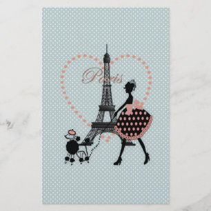 Papier Mignonne vintage fille romantique silhouette march