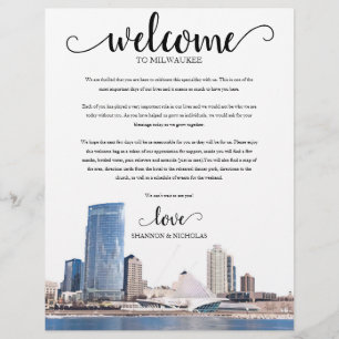 Papier Milwaukee Mariage Weekend Bienvenue Itinéraire