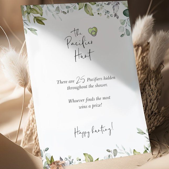 Papier Mini Baby shower Vert Signe La Chasse Pacifique (Créateur téléchargé)