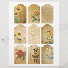 Papier Mini Étiquettes Rustiques Floral Embellisments