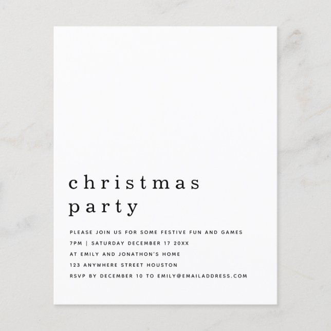 PAPIER | Minimale Schwarz-weiße Weihnachtsfeier Ei (Vorne)
