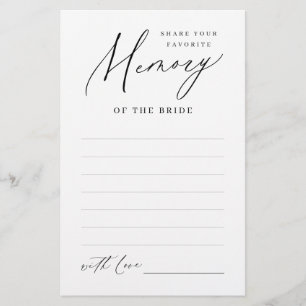 Papier Minimaliste partager un jeu de douche nuptiale mém