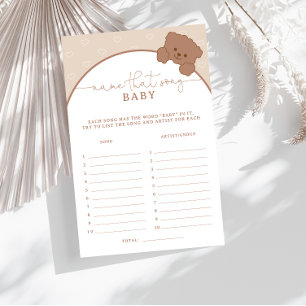 Papier Minimaliste Teddy Bear That Song Baby shower Jeu