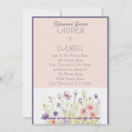 PAPIER Minimalistischer Text QR Code Blumenzehen Einladung