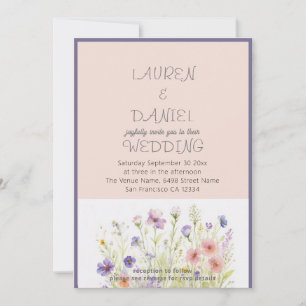 PAPIER Minimalistischer Text QR Code Blumenzehen Einladung