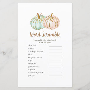 Papier Mint et Pêcher Citrouille Gold Word Scrbate Jeu