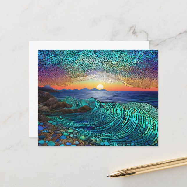 Papier Mirage Aqua Seascape (Devant/Arrière en situation)