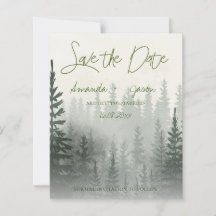 Misty Watercolor Forest Wedding Enregistrer La Dat