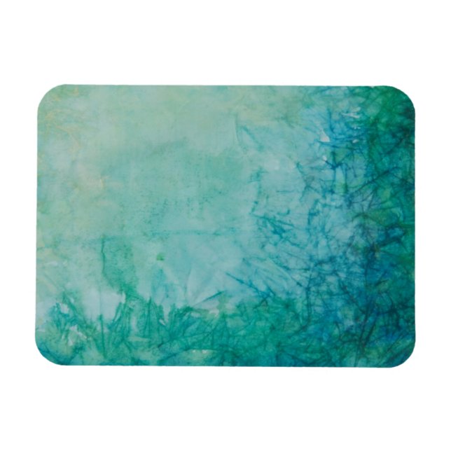 Papier mit Abstrakt blauer, grüner und schwarzer F Magnet (Horizontal)